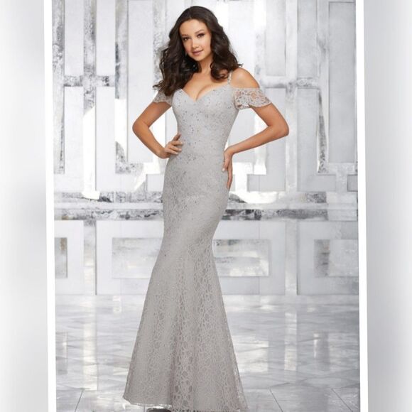 Morilee Bridesmaids Lace Beading Zipper Back Dress Style#21531 Mint Size 16 - Picture 12 of 12